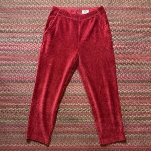 MARINE LAYER RED STRETCH CORDUROY ZIP PANTS